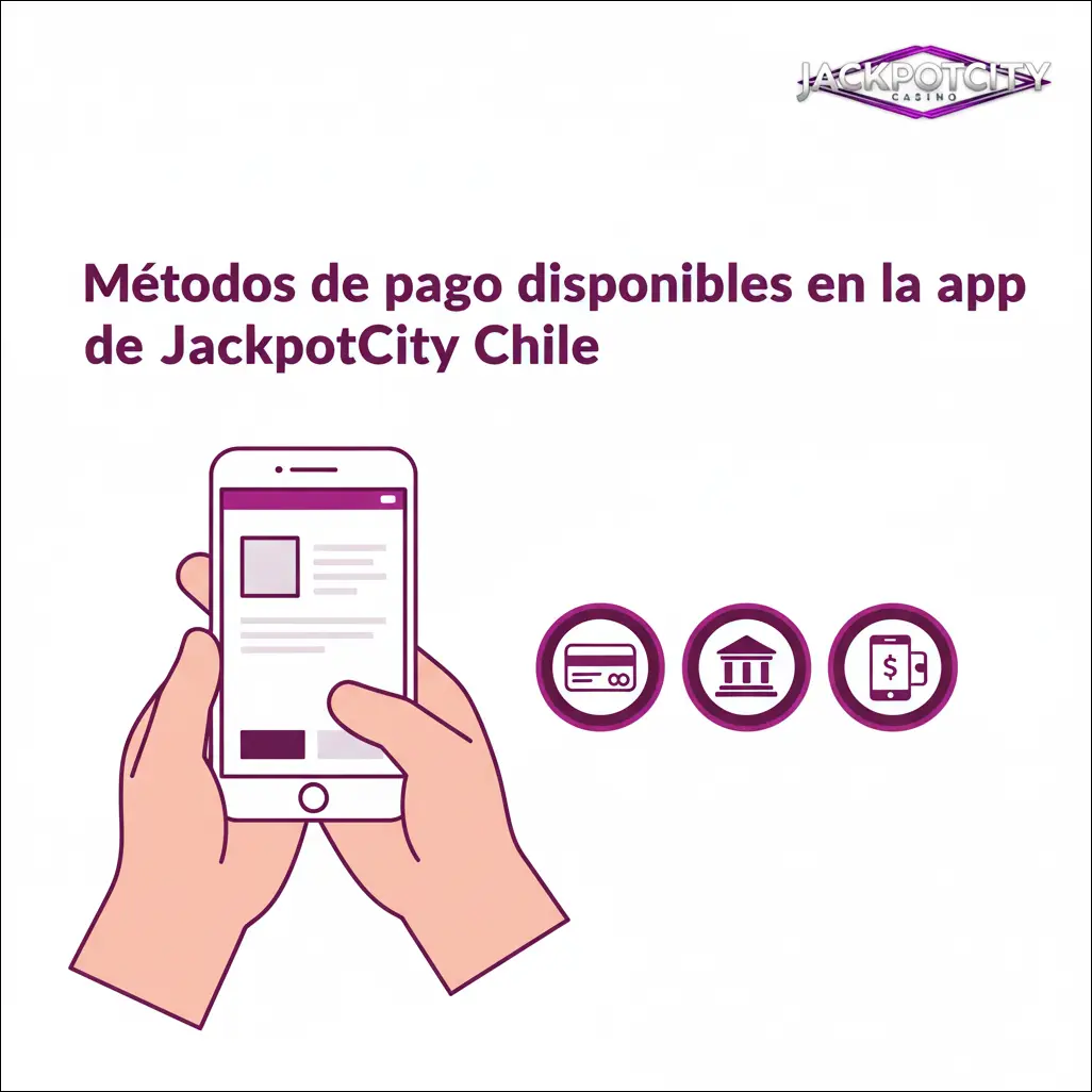 Métodos de pago disponibles en la app de JackpotCity Chile